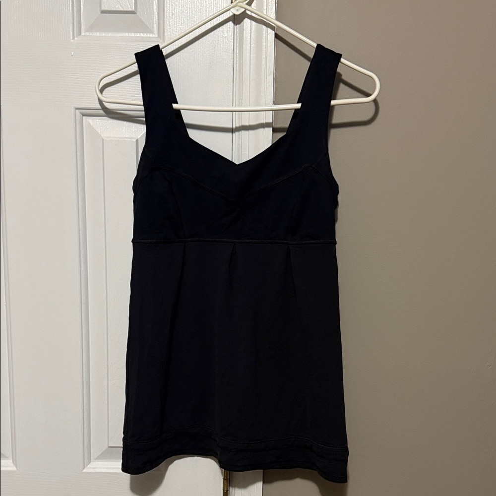 Lululemon Tame Me Tank Top Black Size 6 | Built-In Bra & Cinch Hem